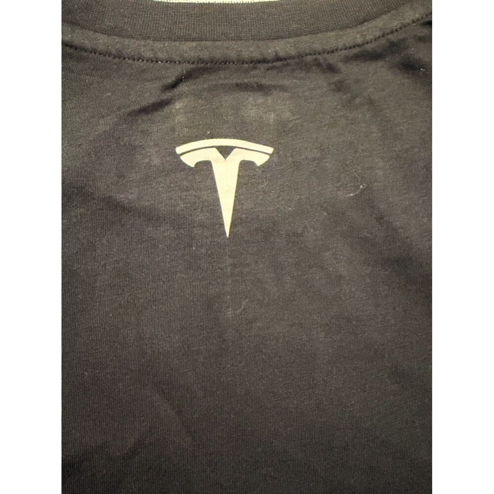 Tesla T Shirt Womens L Black Logo Graphic Crew Neck Long Sleeve Tee - Picture 4 of 8